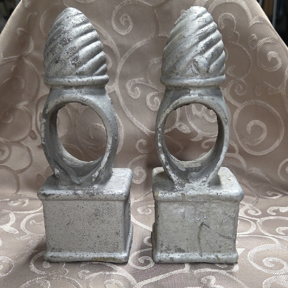 Vintage 1940 Cast Aluminum Fence Post Caps 8 Inches Tall